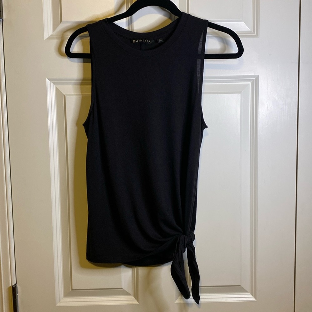 Athleta Black Cloudlight Asymmetrical Side Tie Ta… - image 3